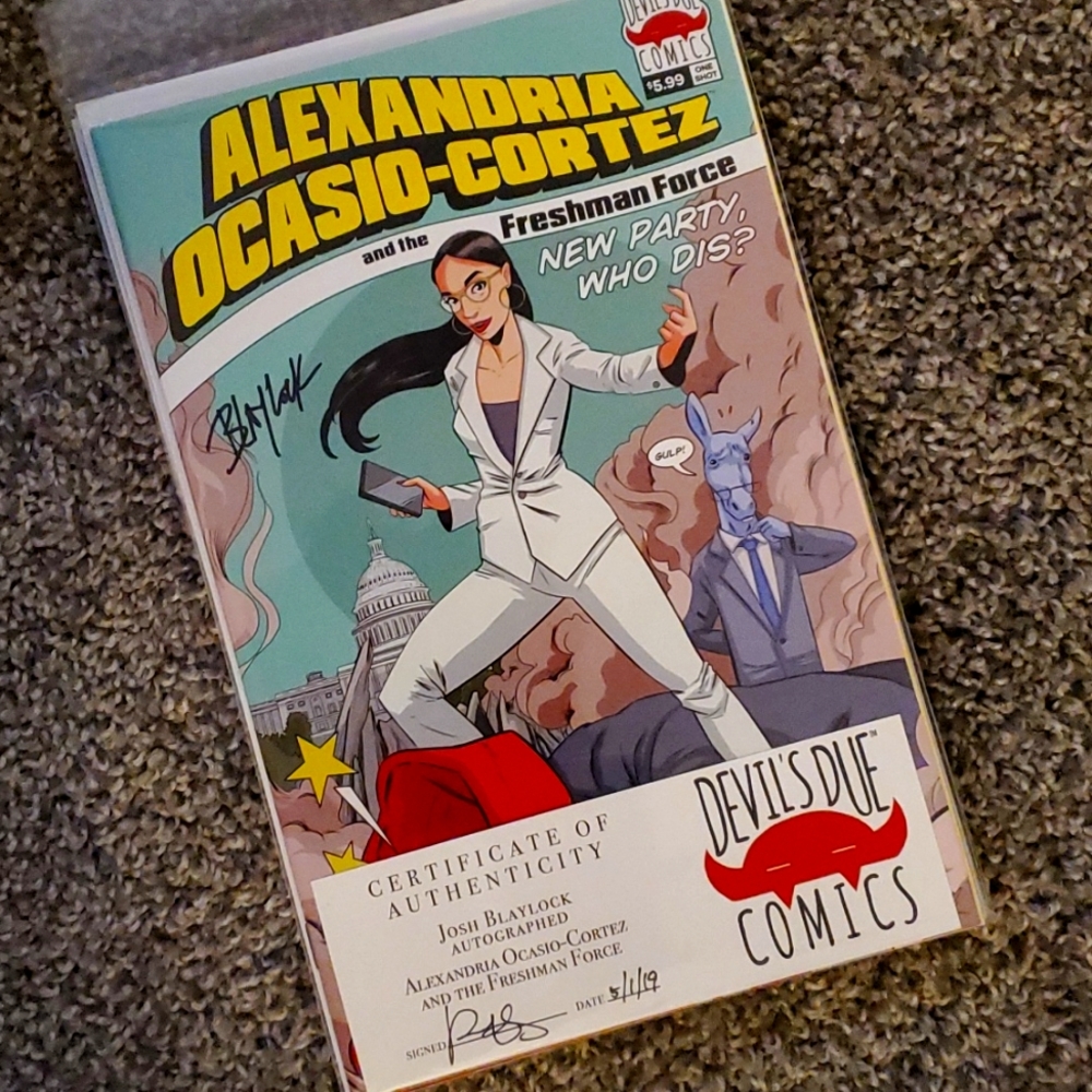 ALEXANDRIA OCASIO CORTEZ & FRESHMAN FORCE WHO DIS ONE SHOT A COMIC BOOK;
